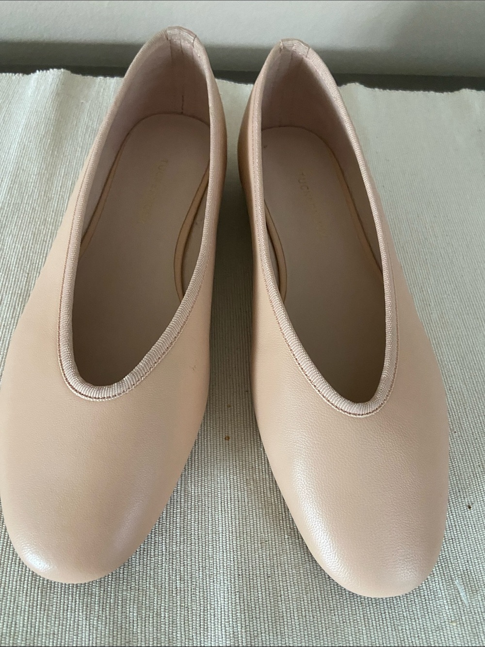 Tuckernuck Ballet Pink Leather Nina Flats Nude Size 7 - Picture 5 of 10
